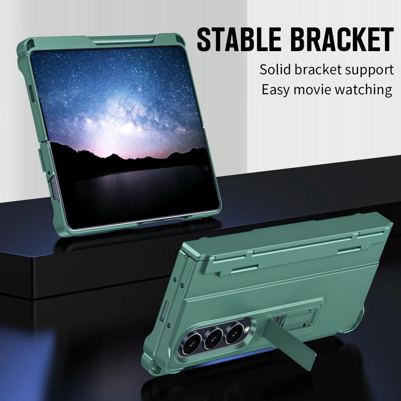 For Samsung Galaxy Z Fold4 5G Shockproof Diamond Case With Hinge And Pen - Blue