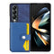 Litchi Pattern Single Button Card Holder Phone Case - Blue