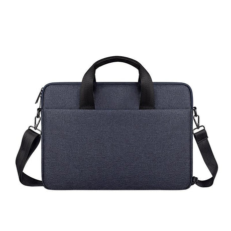 14.1-15.4 Inch Portable Laptop Bag with Single-shoulder Strap - Navy Cyan With Shoulder Strap