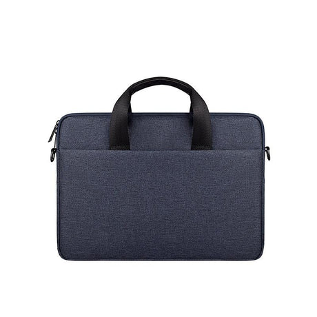 14.1-15.4 Inch Portable Laptop Bag with Single-shoulder Strap - Navy Cyan With Shoulder Strap