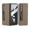 For Samsung Galaxy Z Fold4 5G Leather Phone Case With Holder - Litchi Texture - Grey