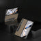 For Samsung Galaxy Z Fold4 5G Leather Phone Case With Holder - Litchi Texture - Grey
