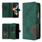 For Samsung Galaxy Z Fold4 5G Leather Zip Wallet With Rhombus Texture - Green