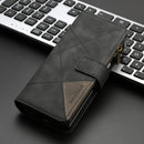 For Samsung Galaxy Z Fold4 5G Leather Zip Wallet With Rhombus Texture - Green
