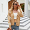 Autumn And Winter Female Knitted Cardigan College Style Sweater Jacket - Camel - M