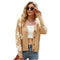 Autumn And Winter Female Knitted Cardigan College Style Sweater Jacket - Camel - M