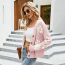 Autumn And Winter Female Knitted Cardigan College Style Sweater Jacket - Camel - M