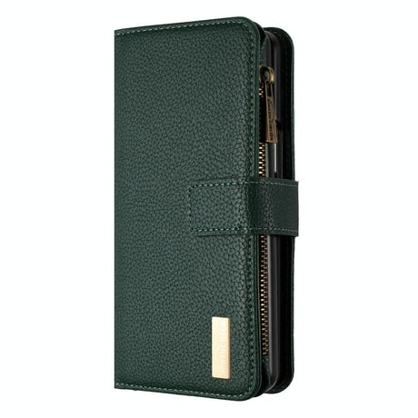 For Samsung Galaxy Z Fold4 5G Litchi Texture Zip Wallet - Gold