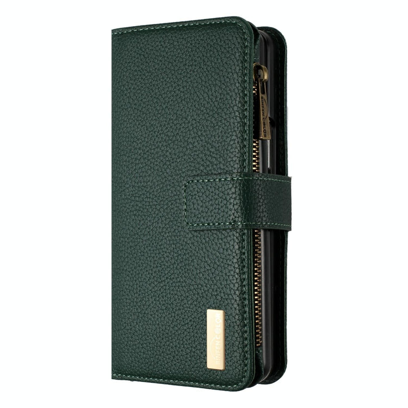 For Samsung Galaxy Z Fold4 5G Litchi Texture Zip Wallet - Gold