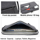 13.3 Inch Business Laptop Liner Bag - Polyester Zipper Closure - Dark Gray