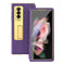For Samsung Galaxy Z Fold4 5G Flip Case With Tempered Film - Textured Hinge - Purple