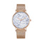 Stylish Men Quartz Watch with Gold Alloy Case and Stainless Steel Band - Round Dial - Wa0733D