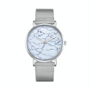 Stylish Men Quartz Watch with Stainless Steel Band - Round Dial Silver Alloy Case - Wa0736D