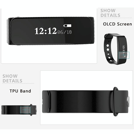 Waterproof Oled Bluetooth Smart Bracelet With Pedometer And Remote Capture For Android / Ios - Orange