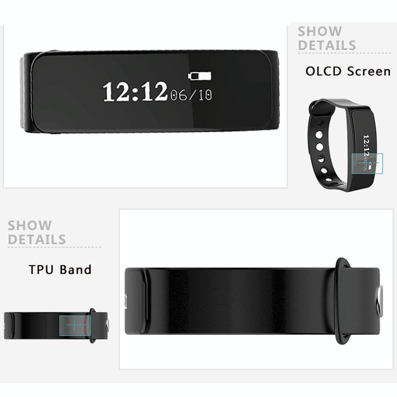 Waterproof Oled Bluetooth Smart Bracelet With Pedometer And Remote Capture For Android / Ios - Orange