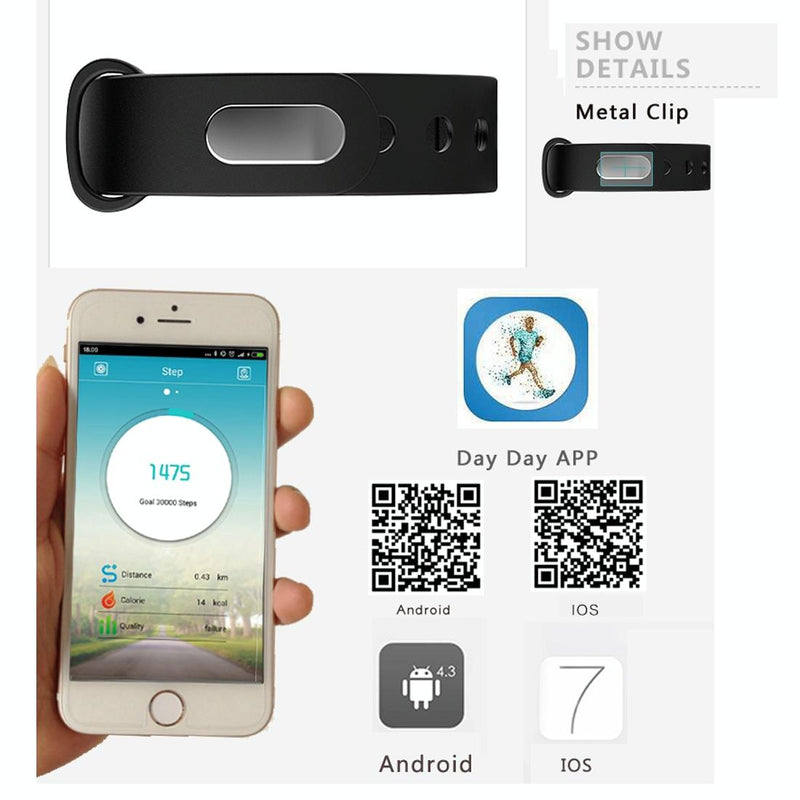 Waterproof Oled Bluetooth Smart Bracelet With Pedometer And Remote Capture For Android / Ios - Orange