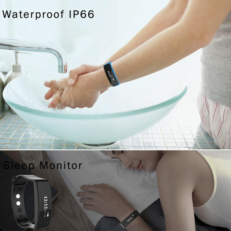 Waterproof Oled Bluetooth Smart Bracelet With Pedometer And Remote Capture For Android / Ios - Orange