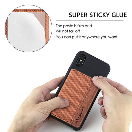 Universal Phone Card Holder With Bracket Multifunctional - Brown