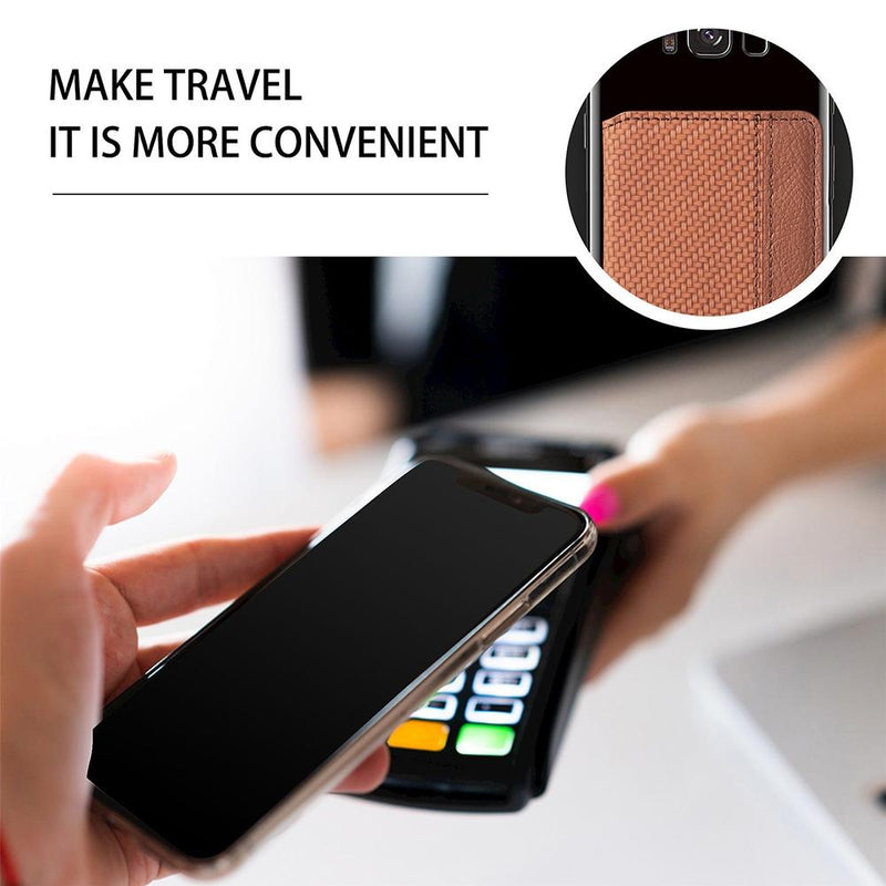 Universal Phone Card Holder With Bracket Multifunctional - Brown