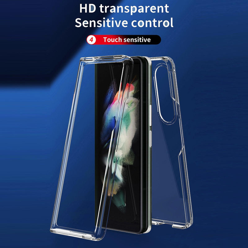 For Samsung Galaxy Z Fold4 5G Clear Acrylic Tpu Phone Case - Red
