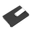 Aluminum Rfid Blocking Card Holder - Microfiber Leather Black