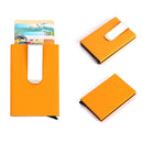 Aluminum Rfid Blocking Card Holder - Microfiber Leather Black