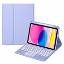 2022 Ipad 10.9 Touch Keyboard Leather Case With Pen Slot - Pink
