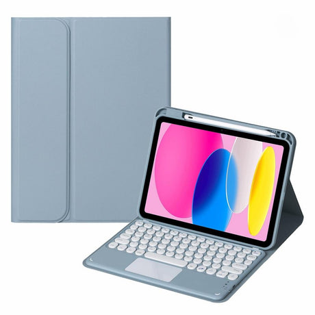 2022 Ipad 10.9 Touch Keyboard Leather Case With Pen Slot - Pink