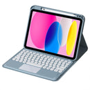 2022 Ipad 10.9 Touch Keyboard Leather Case With Pen Slot - Pink