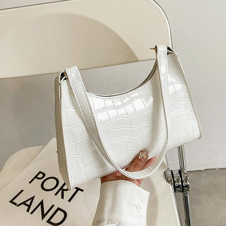 Small Square Stone Pattern Shoulder Bag For Women - Pink
