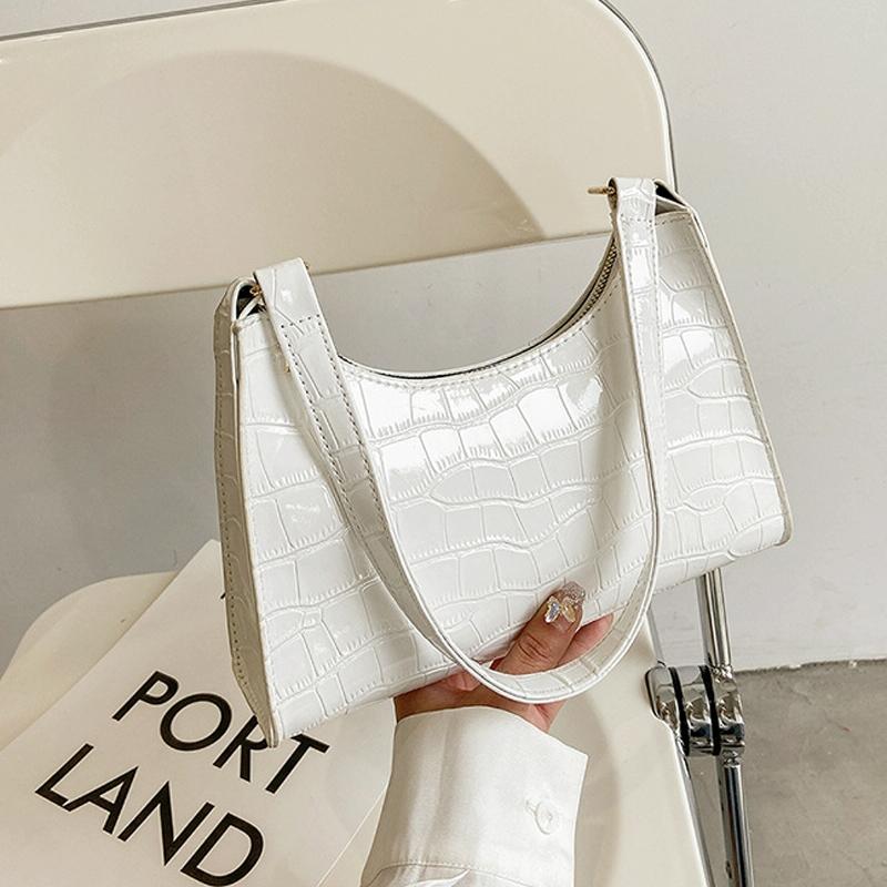 Small Square Stone Pattern Shoulder Bag For Women - Pink