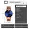 Women Metal Mesh Quartz Watch with Non-scale Dial - Black Shell Blue Surface