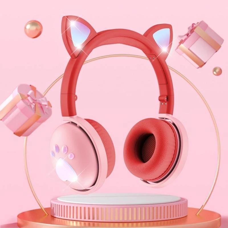 7.1 Surround Sound Cat Ear Gaming Headset With Mic - Red