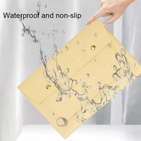3-in-1 Waterproof Leather Laptop Liner Bag - 13 Inches - Apricot