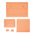3-in-1 Waterproof Leather Laptop Liner Bag - 13 Inches - Apricot