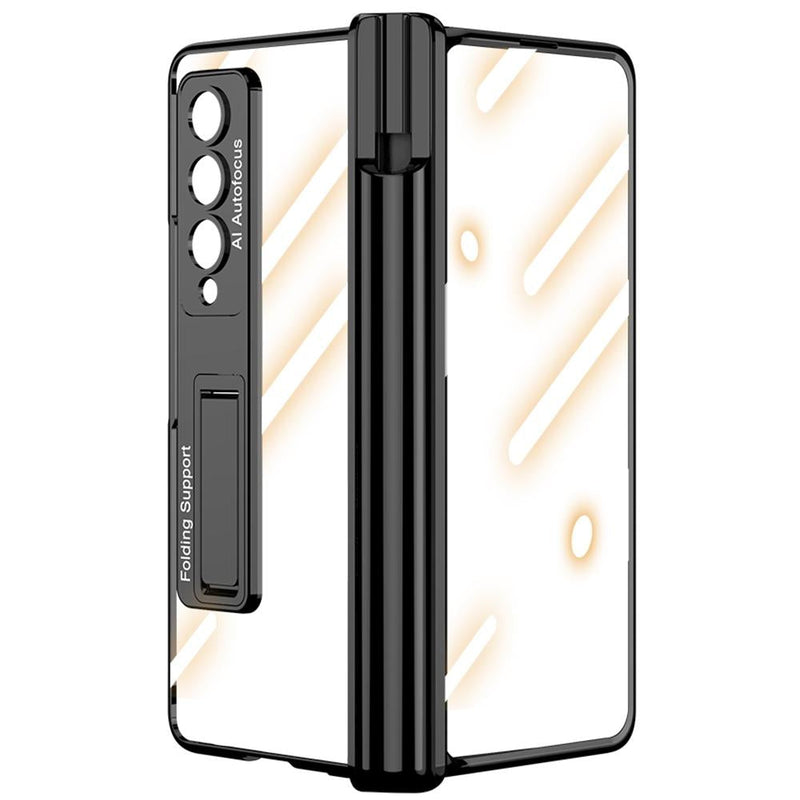 For Samsung Galaxy Z Fold4 5G Shockproof Magnetic Case With Pen Slots - Gold