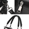 Soft Leather Geometric Handbag - Colourblock - Black White