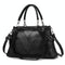 Soft Leather Geometric Handbag - Colourblock - Black White