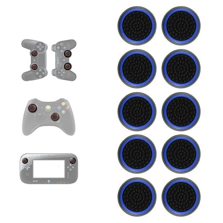 10-piece Luminous Gamepad Button Caps for Ps5 / Ps4 / Ps3 / Xbox one / 360 / Pro / Series x / s - Black Light Blue