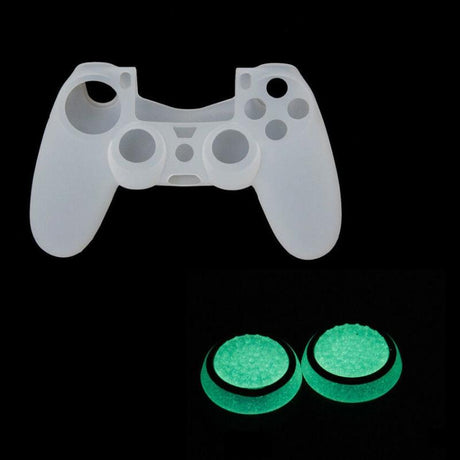 10-piece Luminous Gamepad Button Caps for Ps5 / Ps4 / Ps3 / Xbox one / 360 / Pro / Series x / s - Black Light Blue