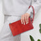 Retro Leather Clutch Bag With Zipper - 6 Inch - Brown