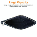 Retro Leather Clutch Bag With Zipper - 6 Inch - Brown