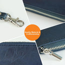 Retro Leather Clutch Bag With Zipper - 6 Inch - Brown