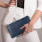 Retro Leather Clutch Bag With Zipper - 6 Inch - Brown