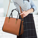 Large Capacity 4-In-1 Messenger Handbag With Fashionable Colour Block Design - Brown