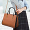 Large Capacity 4-In-1 Messenger Handbag With Fashionable Colour Block Design - Brown
