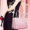 Large Capacity 4-In-1 Messenger Handbag With Fashionable Colour Block Design - Brown