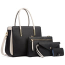 Large Capacity 4-In-1 Messenger Handbag With Fashionable Colour Block Design - Brown