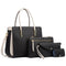 Large Capacity 4-In-1 Messenger Handbag With Fashionable Colour Block Design - Brown