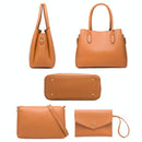 Large Capacity 3-In-1 Diagonal Handbags In Pink Pu Leather